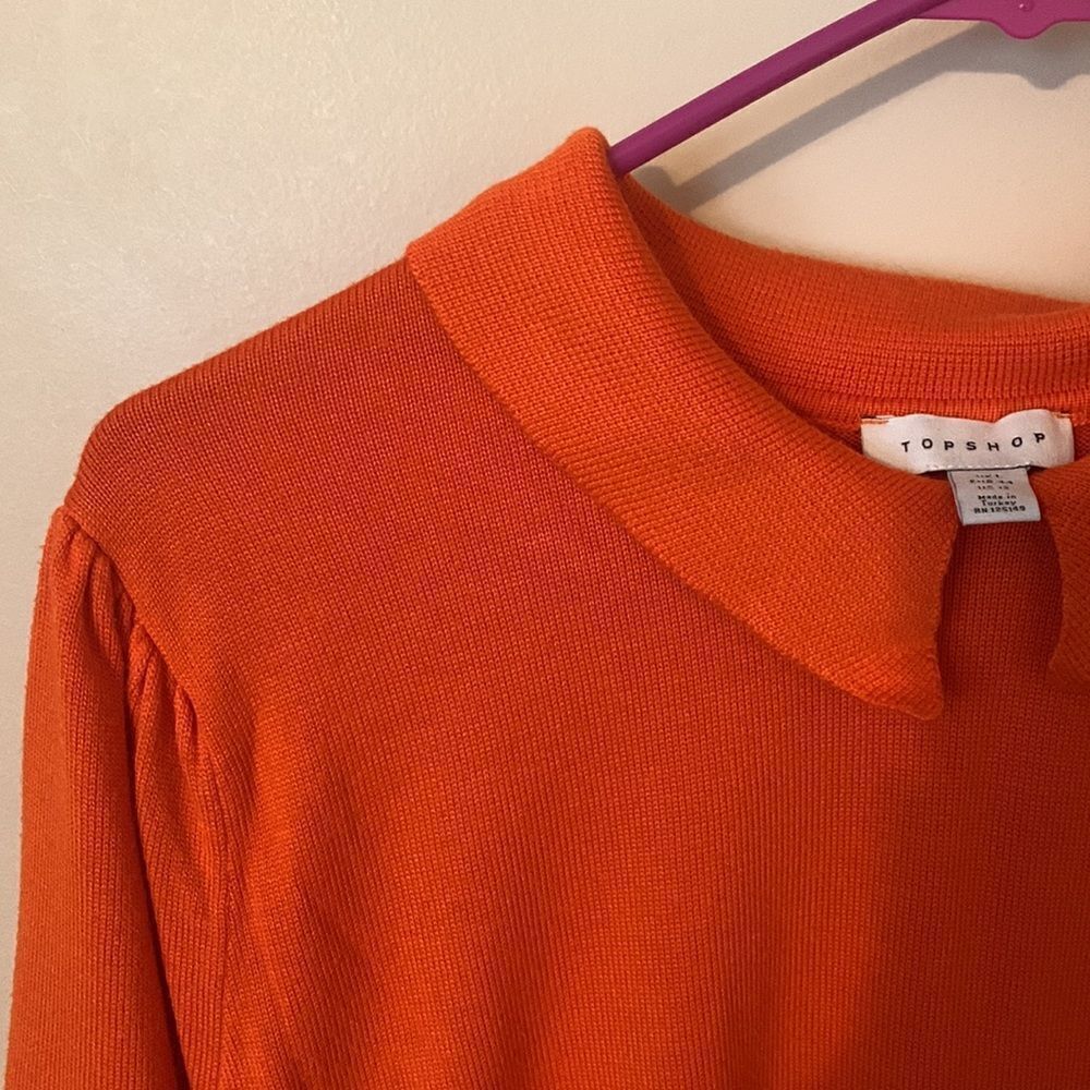 Top shop orange sweater blouse - Picture 2 of 6